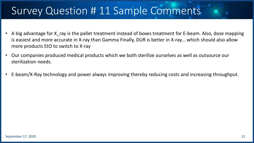 survey question 11 sample comments