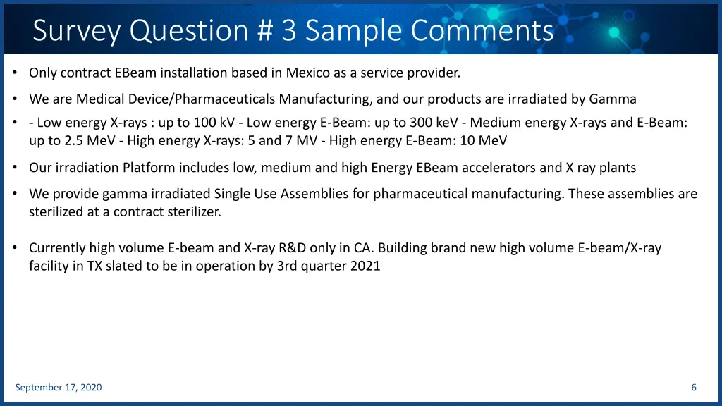 survey question 3 sample comments