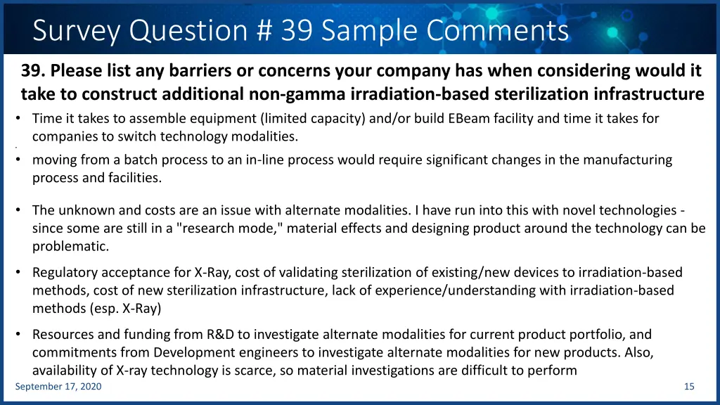 survey question 39 sample comments