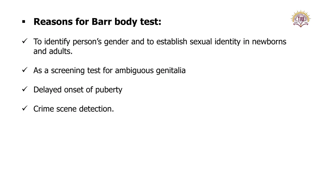 reasons for barr body test