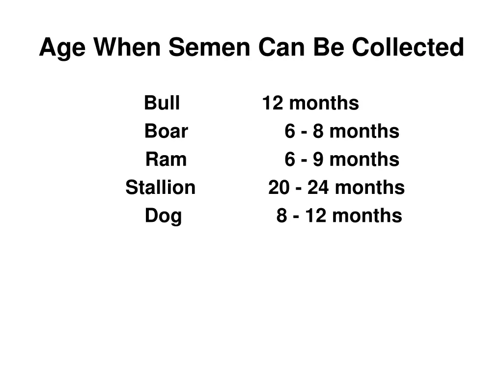 age when semen can be collected