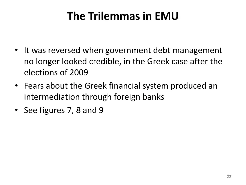 the trilemmas in emu 1
