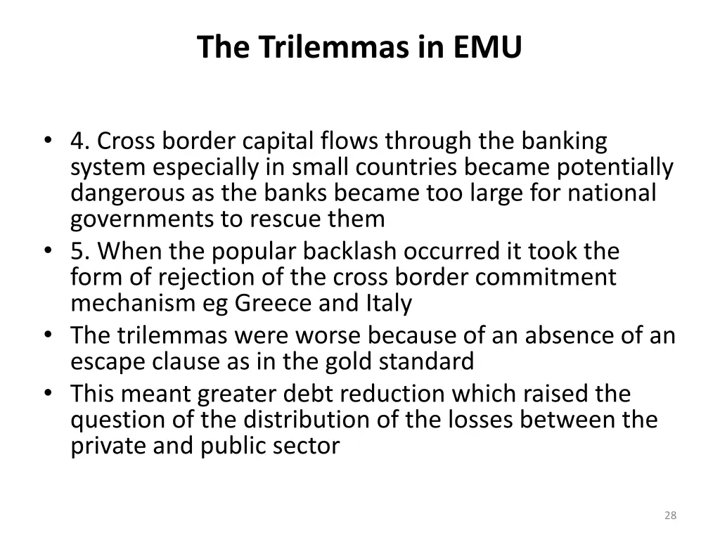 the trilemmas in emu 3