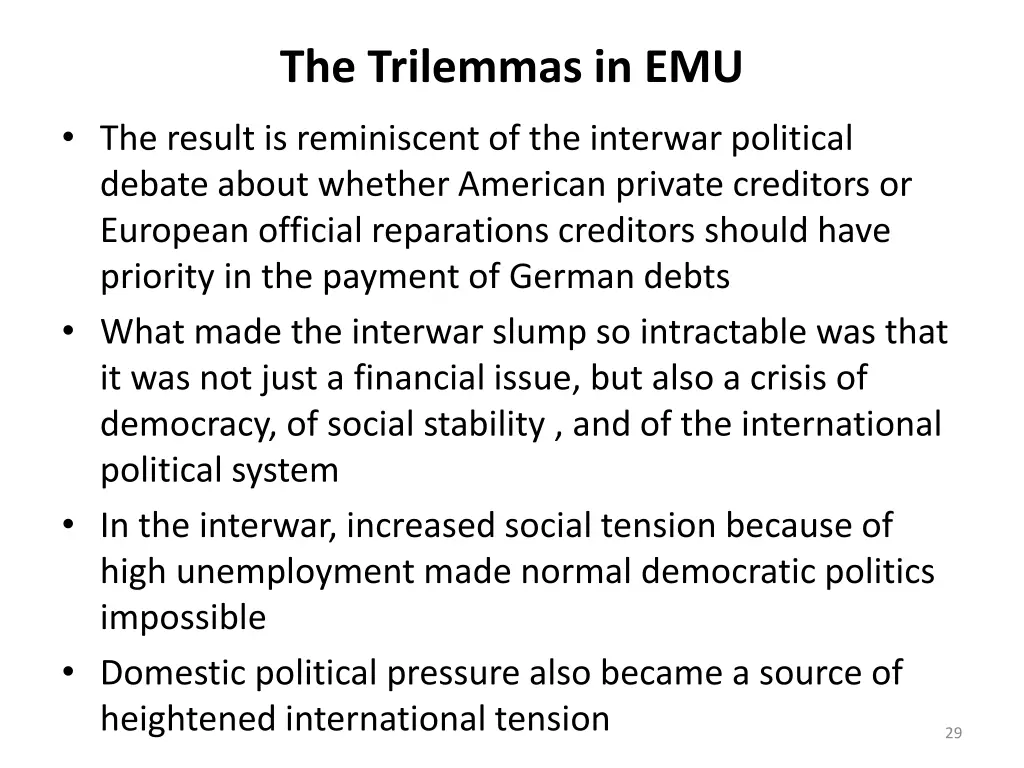 the trilemmas in emu 4
