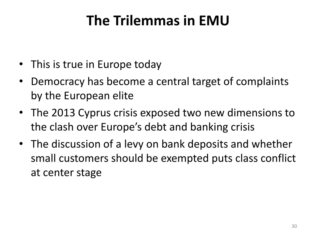 the trilemmas in emu 5