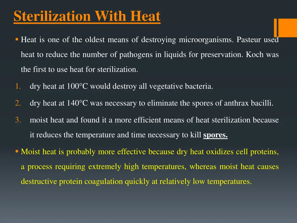 sterilization with heat
