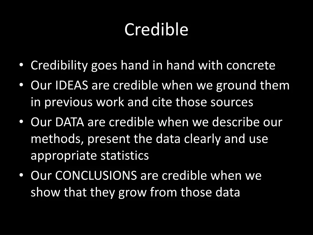 credible
