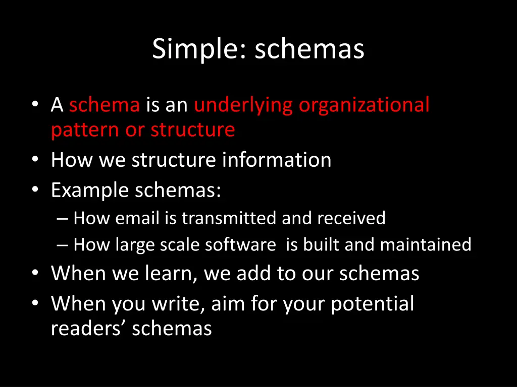simple schemas