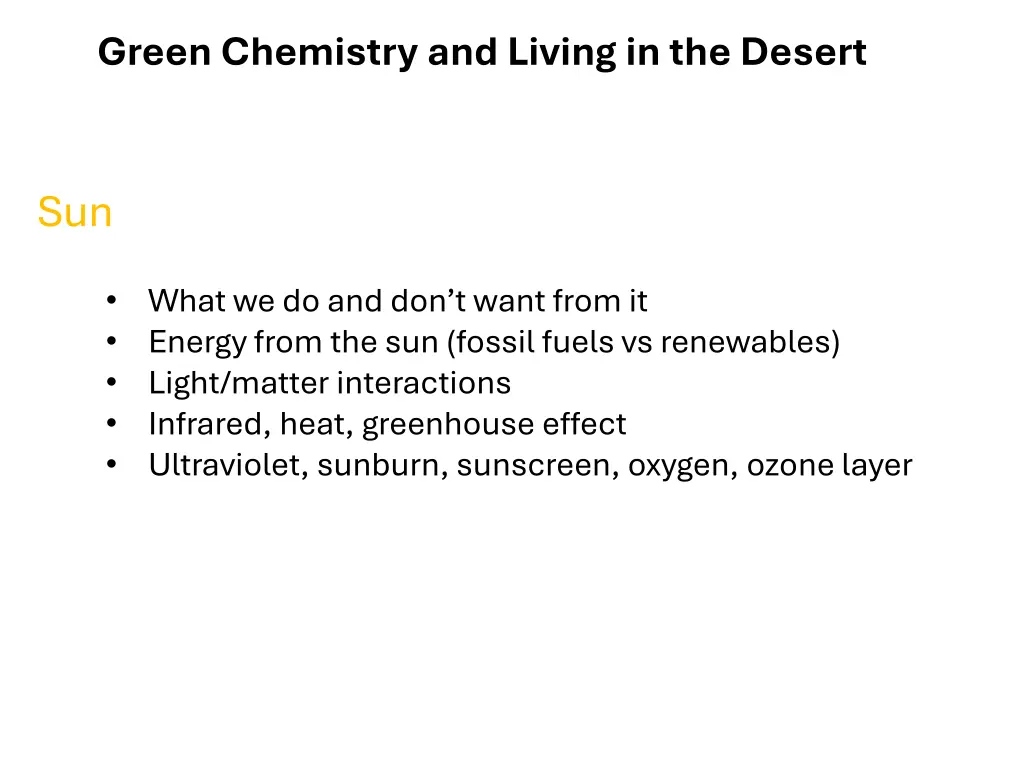 green chemistry and living in the desert 5