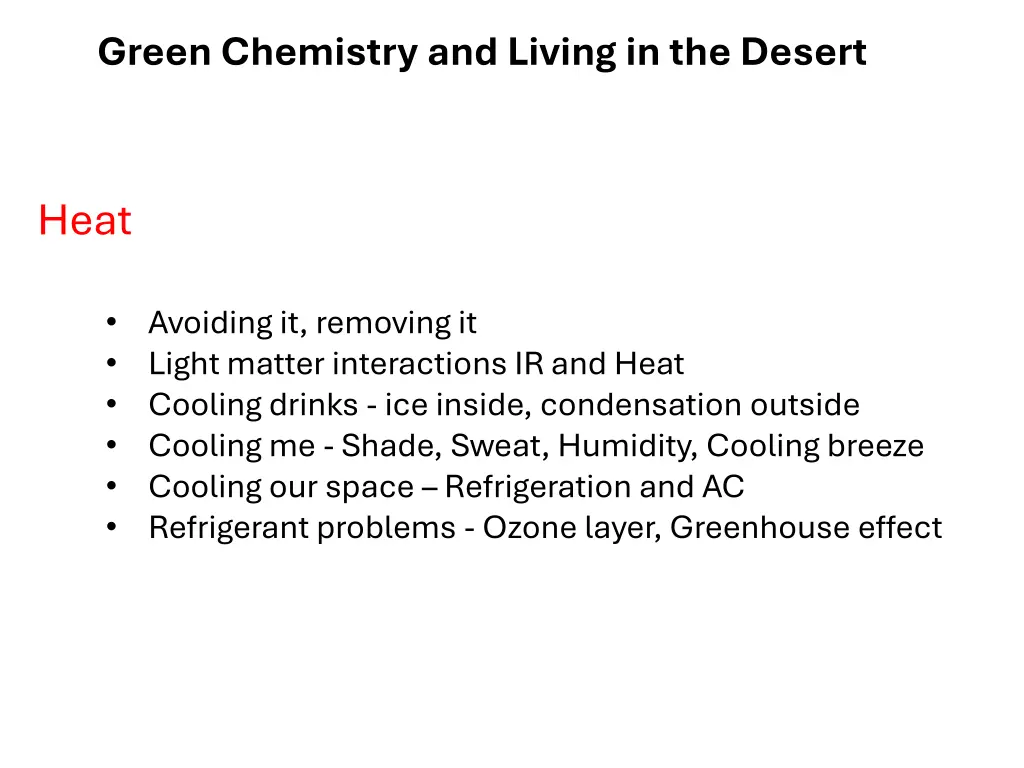 green chemistry and living in the desert 6
