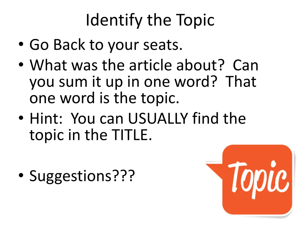identify the topic