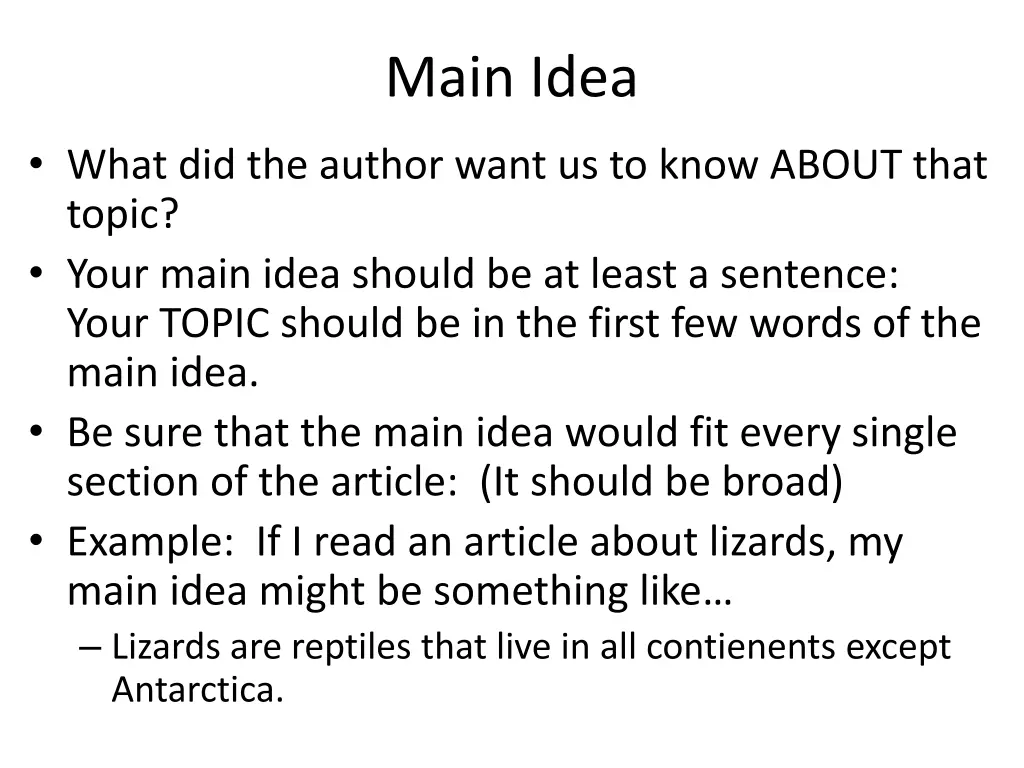 main idea 1