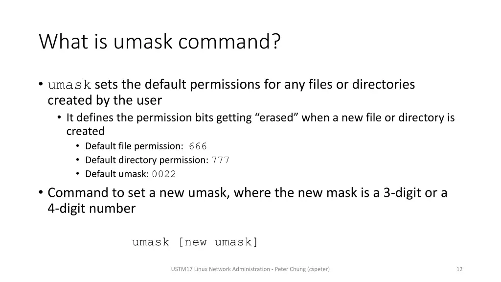 what is umask command