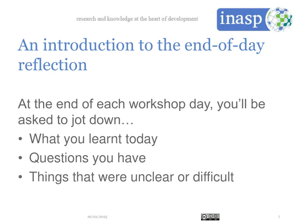 an introduction to the end of day reflection