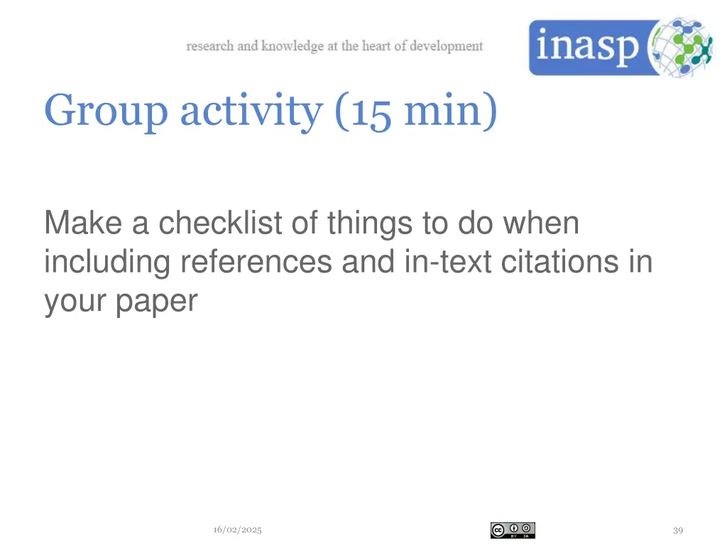 group activity 15 min