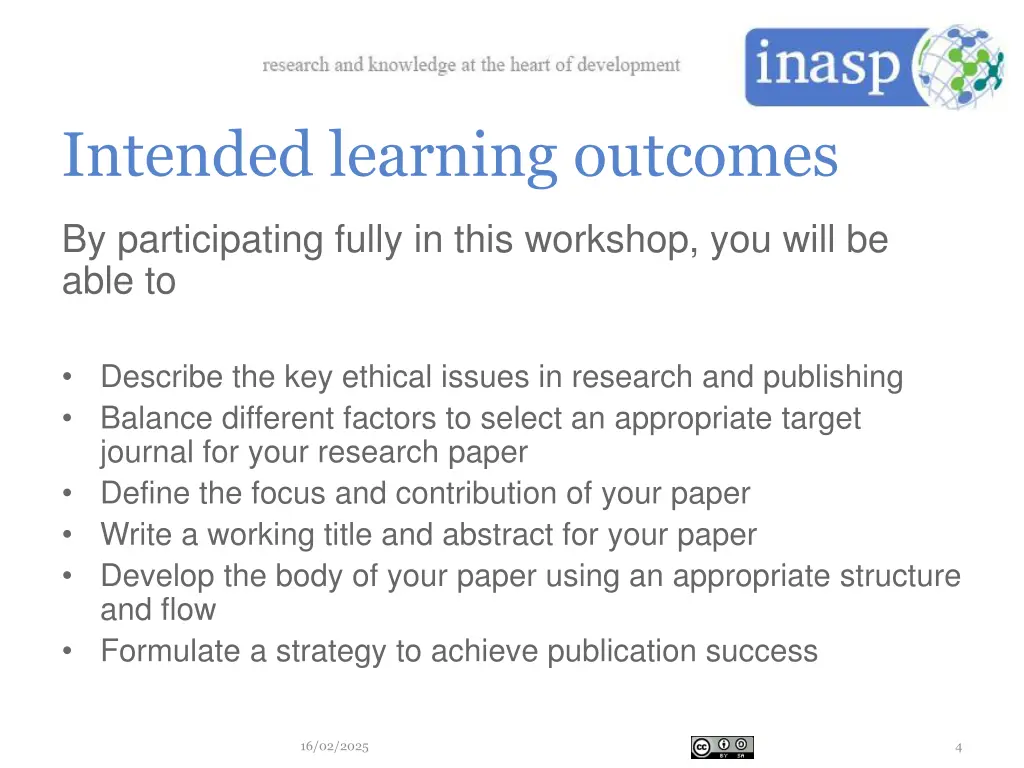 intended learning outcomes
