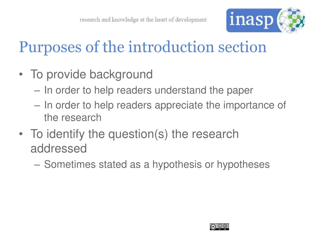 purposes of the introduction section