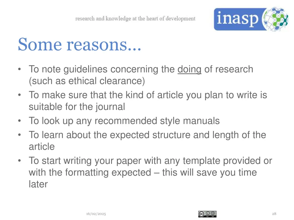 some reasons