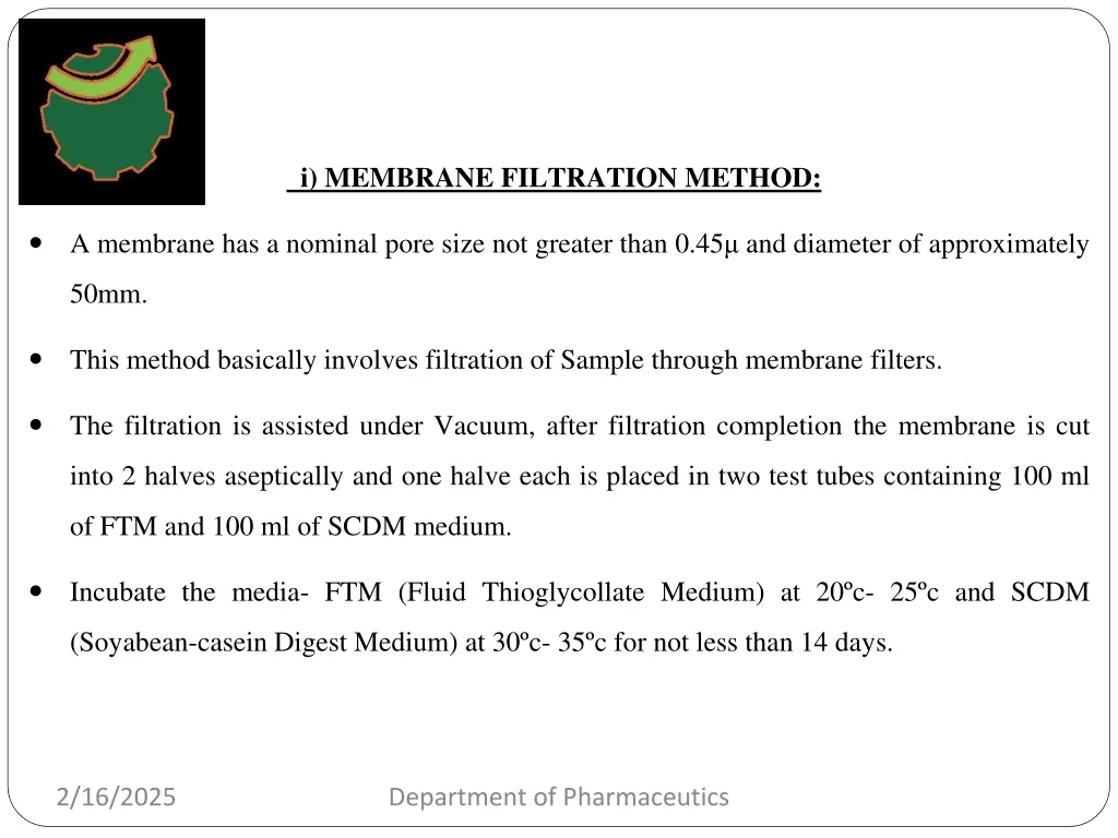 i membrane filtration method