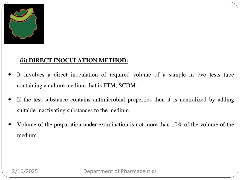 ii direct inoculation method