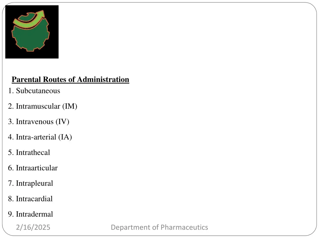 parental routes of administration 1 subcutaneous
