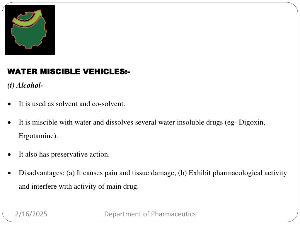 water miscible vehicles water miscible vehicles