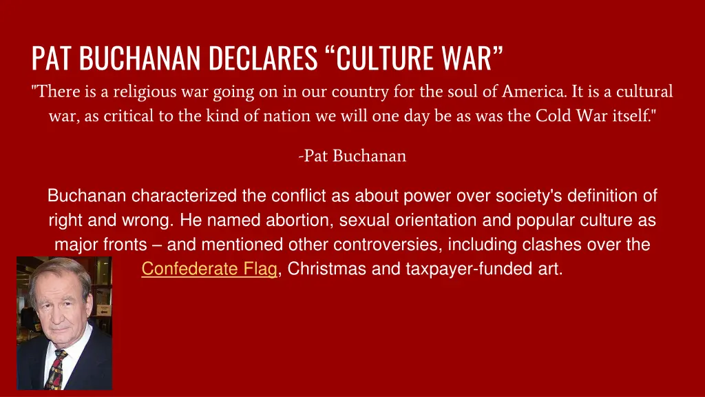 pat buchanan declares culture war there