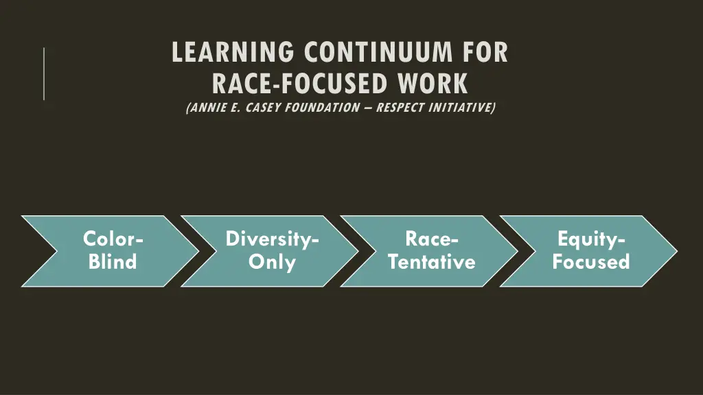 learning continuum for race focused work annie