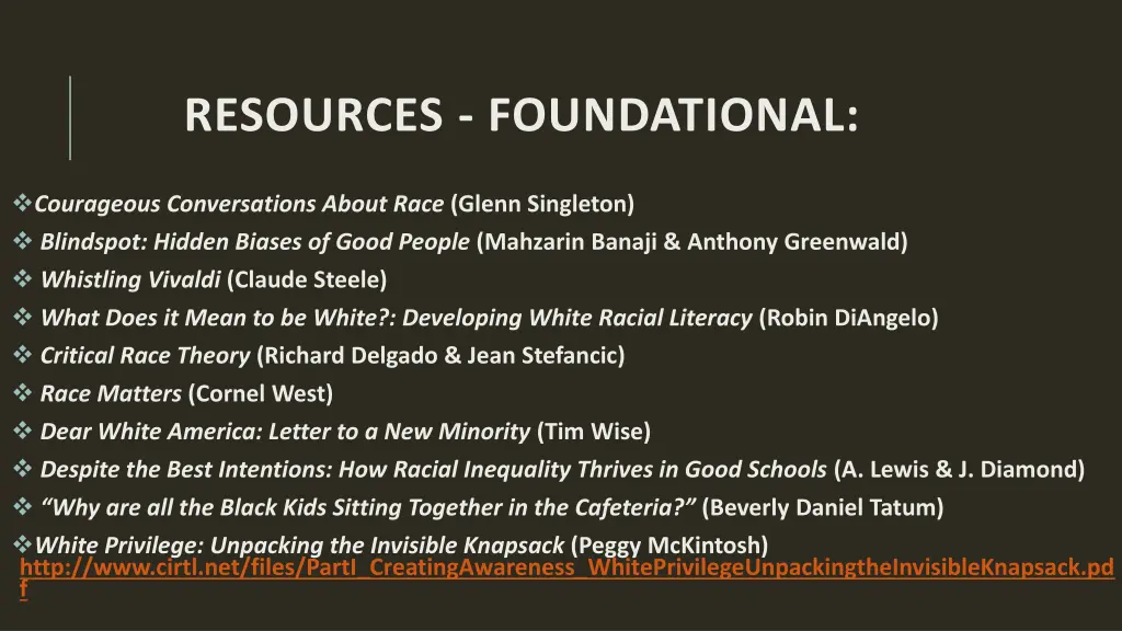 resources foundational