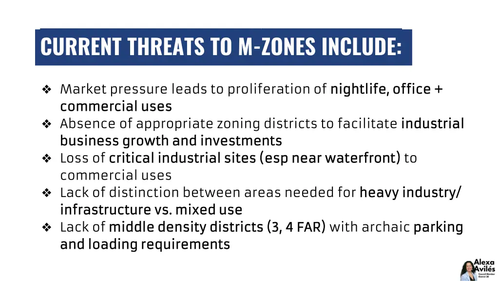 current threats to m zones include