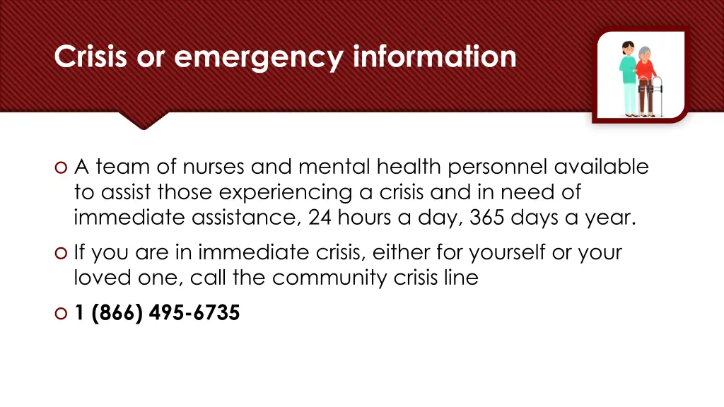 crisis or emergency information