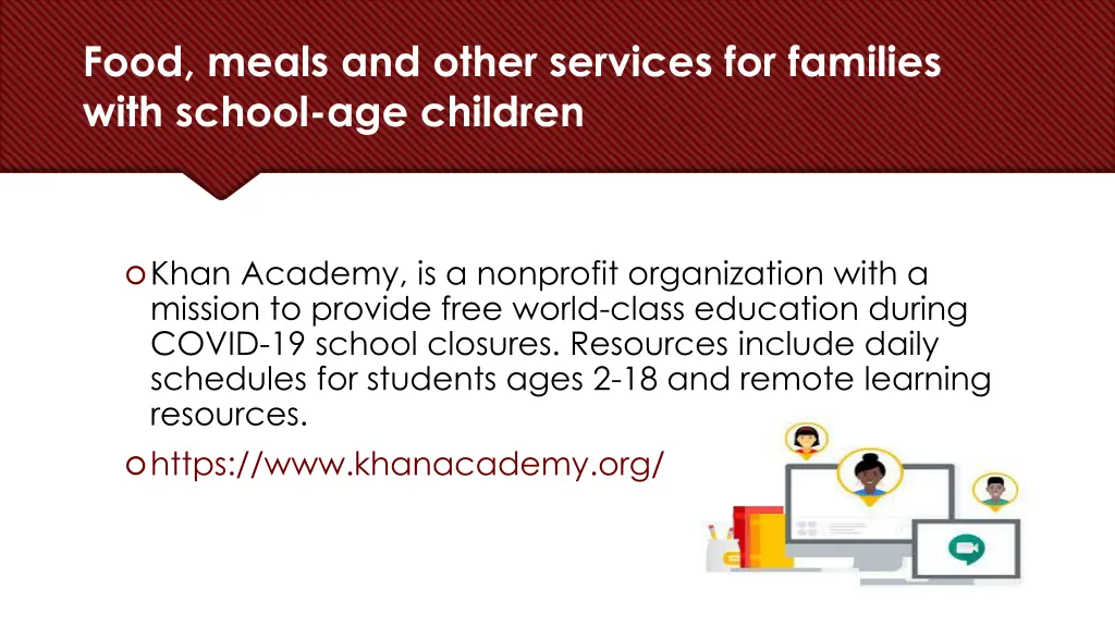 food meals and other services for families with 2