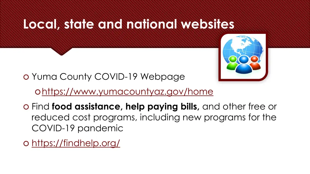 local state and national websites