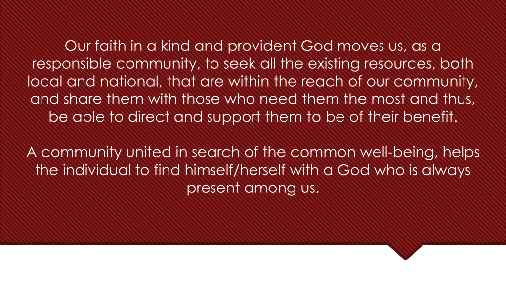 our faith in a kind and provident god moves