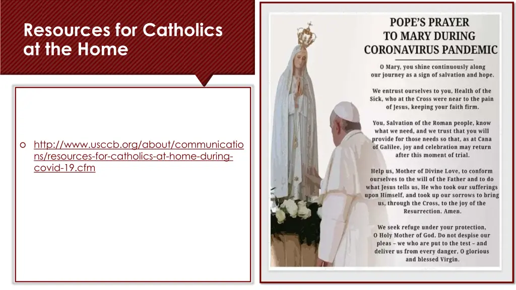 resources for catholics at the home