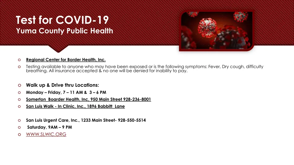 test for covid 19 yuma county public health 1