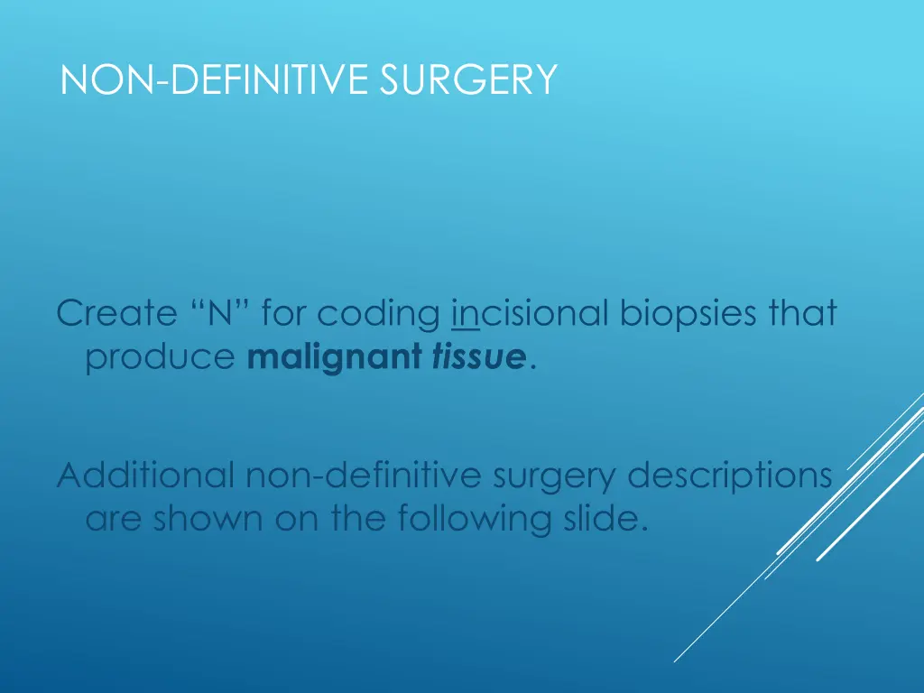non definitive surgery