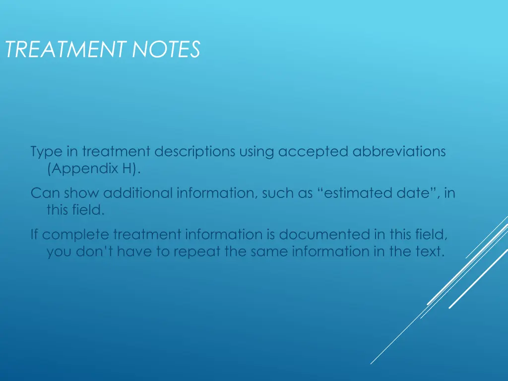 treatment notes
