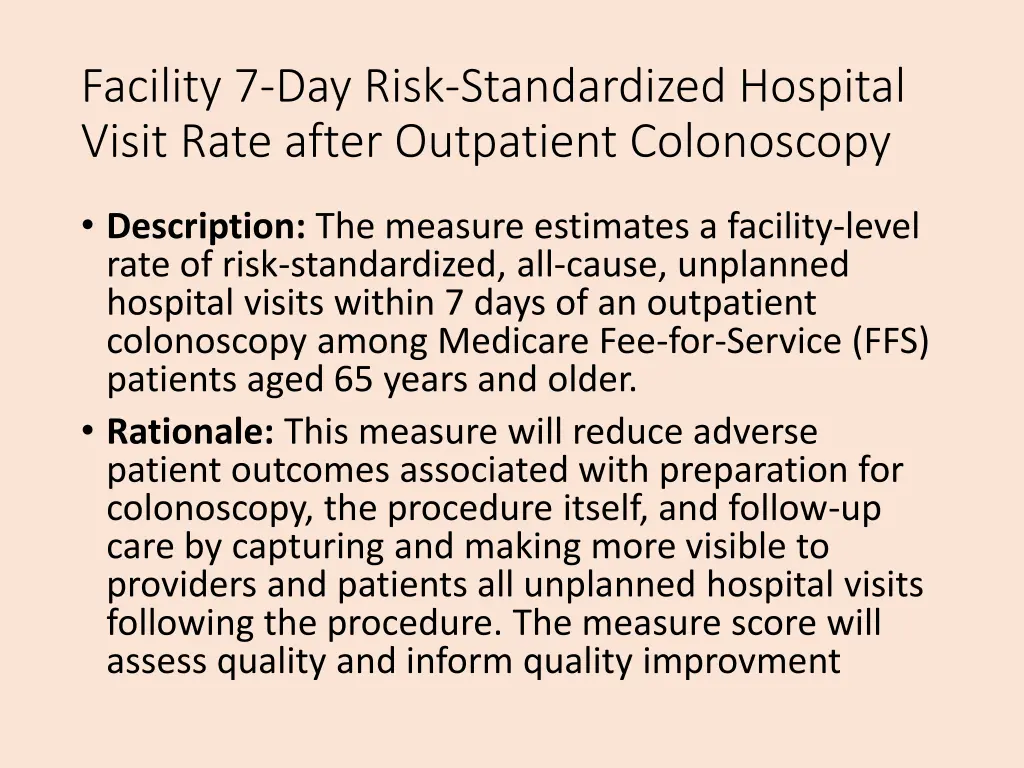 facility 7 day risk standardized hospital visit
