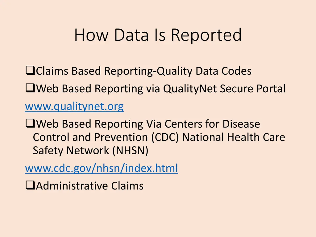 how data is reported