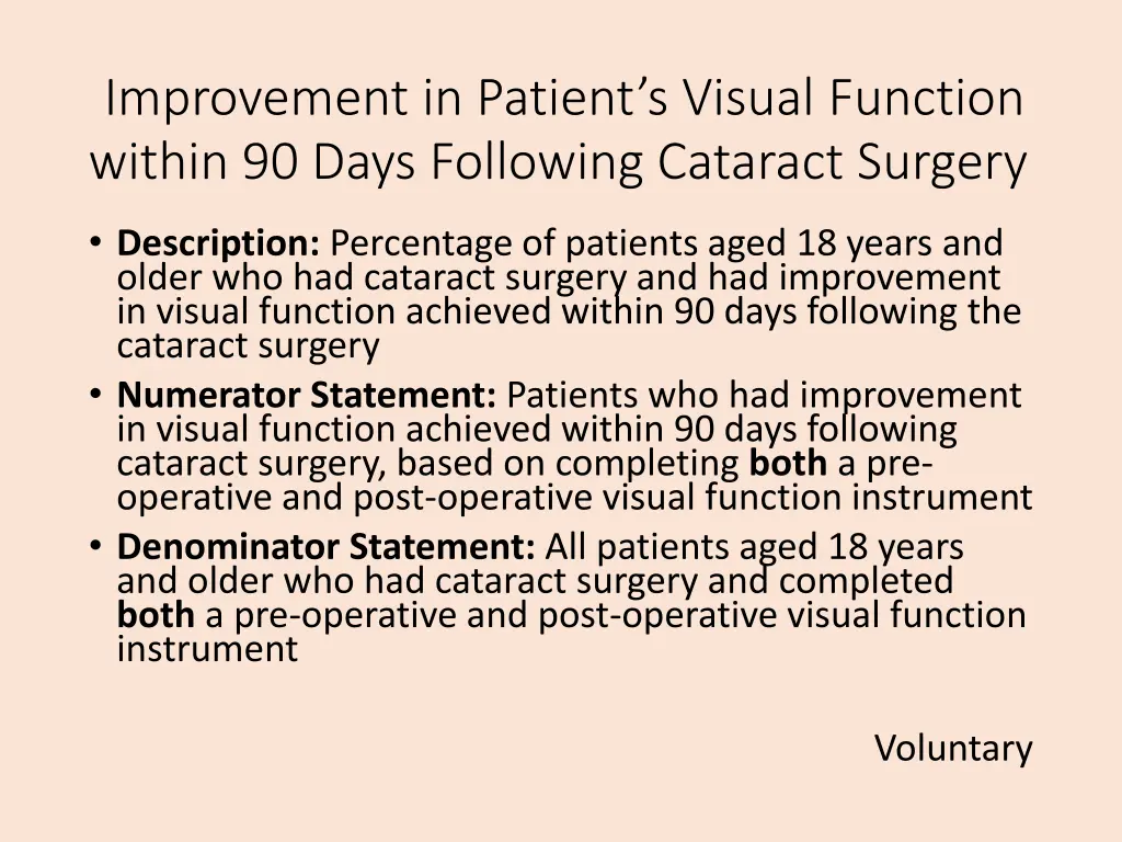 improvement in patient s visual function within