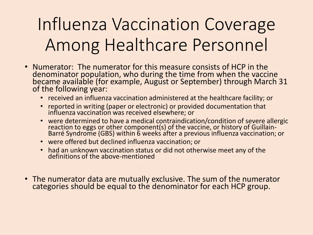 influenza vaccination coverage among healthcare
