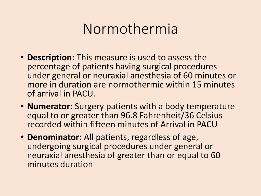 normothermia
