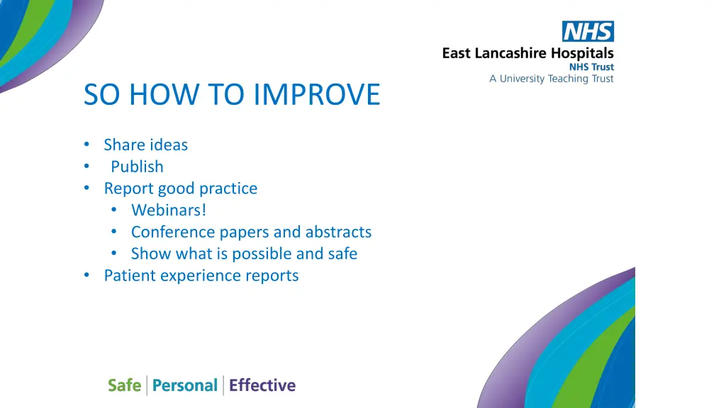 so how to improve