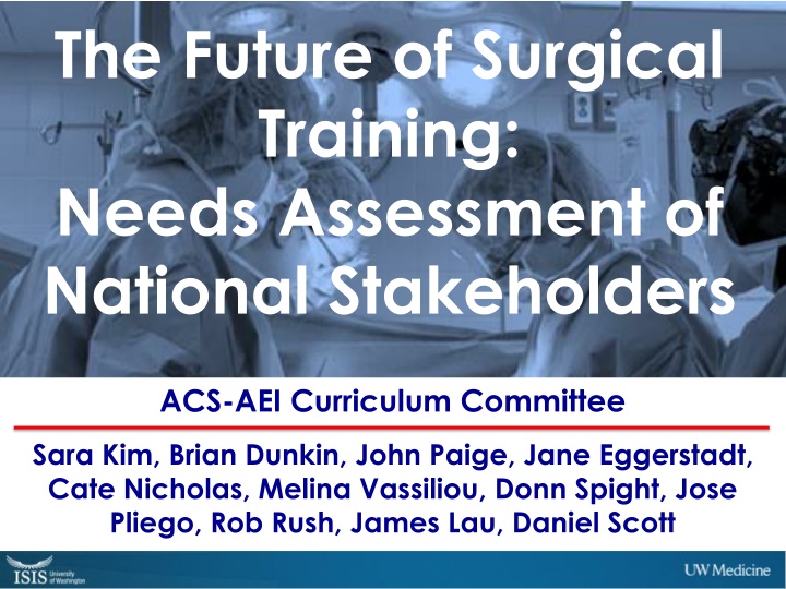 the future of surgical training needs assessment