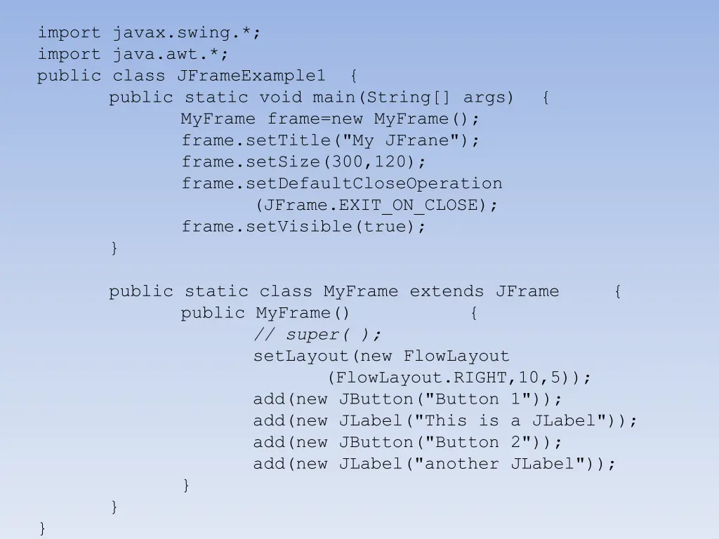 import javax swing import java awt public class