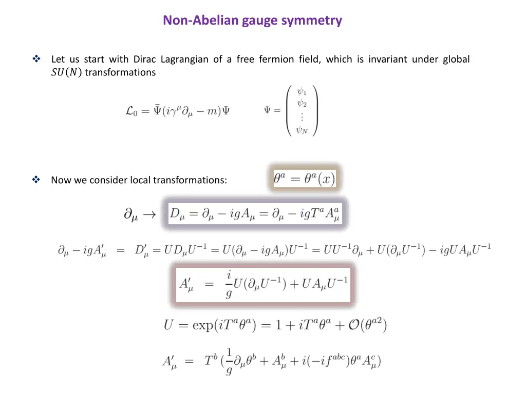 non abelian gauge symmetry