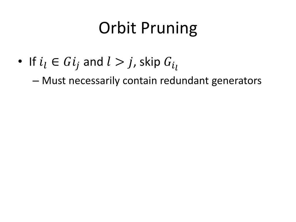 orbit pruning