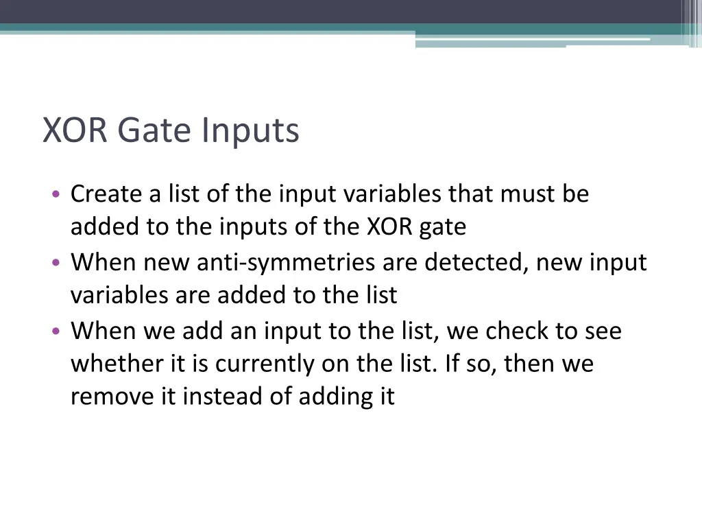 xor gate inputs