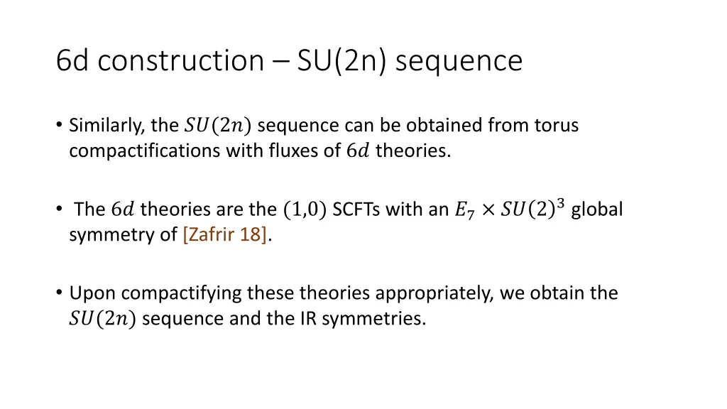 6d construction su 2n sequence